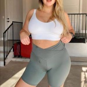 aerie real me wrap bike shorts